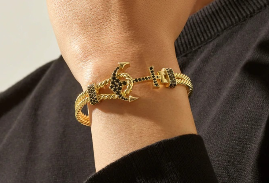 Twined Anchor Bangle Solid Gold 4